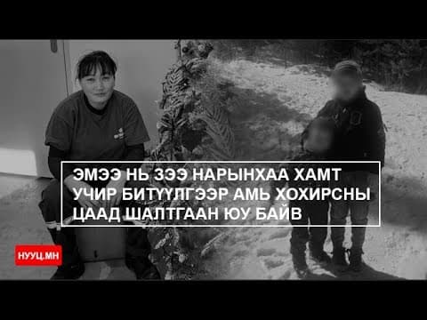 ЭМЭЭ ХОЁР ЗЭЭГИЙН ХАМТ УЧИР БИТҮҮЛГЭЭР АМЬ НАСАА АЛДСАН ШАЛТГААН ЮУ БАЙВ